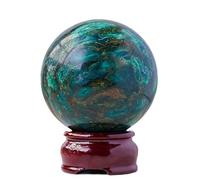 Green mica Crystal Ball Ornaments Stone Polished Seven Star Array Home Decoration Crafts,65-70mm