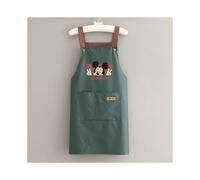 (Green Mickey) Waterproof Mouse Mickey Apron Oil Resistant Composite Fabric Kitchen Cooking