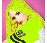 Green Micro Braided Lace Front Wigs for Women Fluorescent Green Braid Wig Long Synthetic Hair Wig Frontal Lace Neon Hair Wig Glueless Heat Resistant Fiber Hair for Cosplay Party Use 28inches