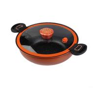 Green Micro-Pressure Non-Stick Soup Pot for Household Cooking, Metal Stew Cooker with Secure Locking Lid for Soups Beans Grains, Easy Clean Kitchen Ware(Orange 8L)