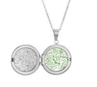 Green Microscope Cells Structure Biological Locket Necklace Hold Picture Jewelry Birthday Gift