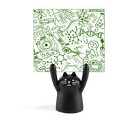 Green Microscope Cells Structure Biological Memo Holder Cartoon Black Cat Stand Decoration