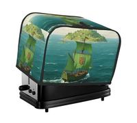 Green Mid Century Toaster Cover 2 Slice, Waterproof Bread Machine Covers with Pockets Universal Size Kitchen Small Appliance Cover with Handle, Dust and Fingerprint Protection