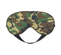 Green Military Camo Double Sided Sleep Mask Soft Comfortable Light Blocking Eye Cover for Night Rest