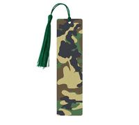 Green Military Camo Print Double-Sided Printed Wooden Bookmark Men Women, Book Marks Accessories,Book Lovers