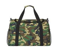 Green Military Camo Print Duffel Bag for Travel Weekender Overnight Carry On Bag Women Men Gym Luggage Bag Carry on