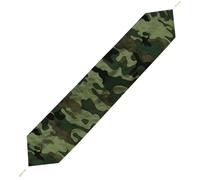 Green Military Camo Table Runner for Dining Table, Short Plush Runners Washable & Durable Tablerunner Modern Home Decor for Wedding, Kitchen, Holiday 178*33cm