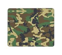Green Military Camo Thick Comfort Mouse Pad with Lock Edge Design, Large Non-Slip Rubber Base Desk Mat for Office