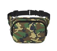 Green Military Camo Unisex Fashion Waist Packs, Stylish Fanny Packs for Workouts, Running, Traveling, and Hiking