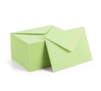 Green Mini Envelopes 40 Pack, 15.8x10.5cm A6 Flap Small Envelopes Wet Adhesive Seal Envelopes - Secure Tear-Resistant Tiny Envelopes for Gift Cards, Wedding Invitations & DIY Crafts