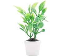 Green Miniature Plants Dollhouse Decoration Accessories, Mini Potted Plant Artificial Tiny Greenery Ornament Miniature Hanging Potted Plant Faux Flower Model Decoration