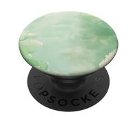 Green Minimalistic Cloudy Sky Cloud Pattern Chic Sky PopSockets Adhesive PopGrip