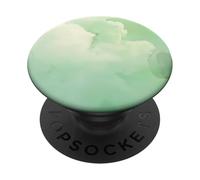 Green Minimalistic Cloudy Sky Cloud Pattern Chic Sky PopSockets Adhesive PopGrip