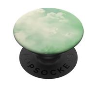 Green Minimalistic Cloudy Sky Cloud Pattern Chic Sky PopSockets Adhesive PopGrip