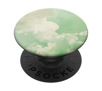 Green Minimalistic Cloudy Sky Cloud Pattern Chic Sky PopSockets Adhesive PopGrip
