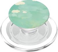 Green Minimalistic Cloudy Sky Cloud Pattern Chic Sky PopSockets PopGrip for MagSafe