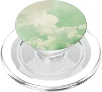 Green Minimalistic Cloudy Sky Cloud Pattern Chic Sky PopSockets PopGrip for MagSafe