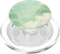 Green Minimalistic Cloudy Sky Cloud Pattern Chic Sky PopSockets PopGrip for MagSafe