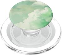 Green Minimalistic Cloudy Sky Cloud Pattern Chic Sky PopSockets PopGrip for MagSafe