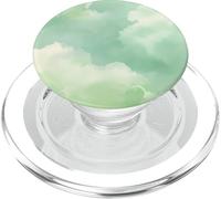 Green Minimalistic Cloudy Sky Cloud Pattern Chic Sky PopSockets PopGrip for MagSafe