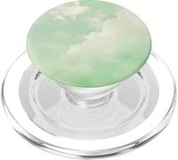 Green Minimalistic Cloudy Sky Cloud Pattern Chic Sky PopSockets PopGrip for MagSafe