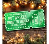 Green Mirror Acrylic Ticket Any Monster Trucks Show Personalised Any Text Voucher | Custom Surprise Reveal Voucher Ticket | Announcement Greeting Card | Note Card