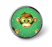 Green Monkey Round Badge Cute Brooch Hats Jackets Decor Personalized Lapel Pin Clothing Jewelry Accessories for Wedding Party Gift