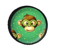 Green Monkey Spare Tire Cover PVC Leather Spare Wheel Cover Dustproof Waterproof Jeep Tire Cover for 30inch Camper, RV Trailer, Truck, SUV Fit Diameter 28-34 Inch