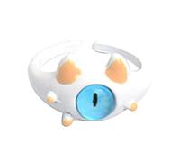 Green-Monster Cat-Ring Hairpin, Little WHITE, A WHITE | Adjustable Openings for Women Men, Sweet Cool Cartoon Finger Jewelry Accessories for Wedding Party