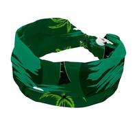 Green Moon Coco Tree Headbands for Women Girls, Wide Headband, Knotted Cross Turban Head Band, Non Slip Hairband for Yoga Workout Running