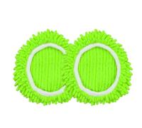 Green Mop Head - 2 Pcs Microfiber Cleaning Pads, Washable Refill, Efficient Floor Dust Remover, Quick Dry Fabric | Replacement Mop Head For Triangle Swivel Floor Tile Kitchen Cleaning