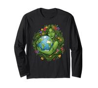 Green Mother Nature Earth Day Planet Earth Mother Women Girl Long Sleeve T-Shirt