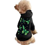 Green Moths with Skull Cute Dog Hooded Sweatshirt Warm Cat Hoodies Clothes Funny Pullover Sweater for Small Medium Large Pet