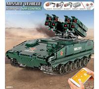(green) MOULD KING MOC Main RED FLAG HJ-10 Battle Anti Missile Tank Model Building Blocks Bricks Kids Educational Toys Birthday Gifts