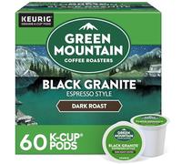Green Mountain Coffee Roasters Black Granite, Keurig Single-Serve K-Cup Capsules, Espresso Style Dark Roast, 60 Count (6 Packs of 10)
