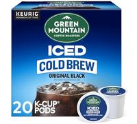 Green Mountain Coffee Roasters Original Black Iced Cold Brew Coffee, Keurig K-Cup Single Capsules, Box of 20 Count
