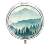 Green Mountain Landscape Pill Case Pill Box with 3 Compartments