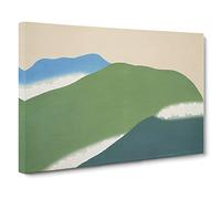 Green Mountains By Kamisaka Sekka Asian Painting Canvas Print | Gallery Wrapped 30mm Frame Wall Art | 24x16 inches | Ready to Hang | Asian Landscape Picture | Living Room Bedroom Lounge Office