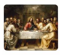 Green Mouse Mat 250x200mm, Small Mouse Pad The Last Supper Waterproof Gaming Mousepad, Mini Desk Mat with Anti-Slip Base, Stitched Edges Mousepad, Keyboard, Mousemats for Desk, Gifts for Women J-9970