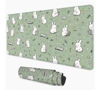 Green Mouse Mat 800x300 mm Large Mouse Pad Rabbit Office Accessories Waterproof Desk Mat with Non-Slip Base, Smooth Surface to Improve Precision and Speed, Gaming Mousepad for Home, Office 3Y-421