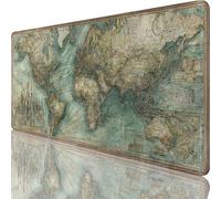 Green Mouse Mat 900 x 400 x 4 mm Large Gaming Mouse Pad World Map Desk Mat with Stitched Edges, Mousepad Non Slip Rubber Base, Waterproof Soft Desk Pad, Pc Accessories for Office Decor, Gifts l-2356