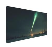 Green Mouse Mat 900x400 mm Large Mouse Pad Aurora Waterproof Desk Mat with Non-Slip Rubber Base, Smooth Surface to Improve Precision and Speed, xxl Gaming Mousepad for Computer, PC, Laptop 2S-559