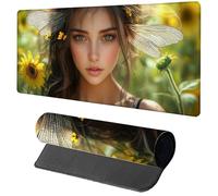 Green Mouse Mat Gaming, Woman Mouse Pad 700x300x3mm, Extended XXL Desk Mat Large with Stitched Edges, Improved Precision and Speed Non-Slip Rubber Base Mousepad for Office Accessories, Gifts Z-7240