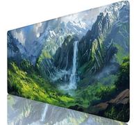 Green Mouse Mat Grassland Mouse Pad Desk Mat Soft Smooth Surface and Anti-Slip Rubber Base for Stable Grip on Smooth Surfaces, Improved Precision and Speed, Mousepad for Office 1400 x 600 x 3mm K0-398