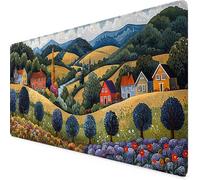 Green Mouse Mat Landscape Gaming Mouse Pad XXL 90 x 40cm Desk Mat Large with Non-Slip Base and Stitched Edge Keyboard Pad for Gaming/Home/Office Work/Accessories, Improved Precision and Speed p7882i