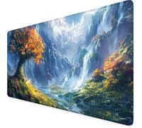 Green Mouse Mat Large Desk Mat Landscape Mouse Pad 700 x 300 x 3mm With Non-Slip Rubber Base, Stitched Edge Mousepad, Waterproof Washable Extended Desk Pad for Office Accessories, Gifts for Men p9-M18