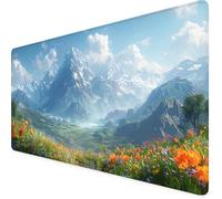 Green Mouse Mat Large Desk Mat Mountain Mouse Pad 1200 x 600 x 3mm With Non-Slip Rubber Base, Stitched Edge Mousepad, Waterproof Washable Extended Desk Pad for Office Accessories, Gifts for Men o9-M18