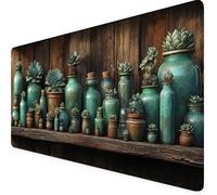 Green Mouse Mat Large Desk Mat Vase Mouse Pad 1200 x 600 x 3mm With Non-Slip Rubber Base, Stitched Edge Mousepad, Waterproof Washable Extended Desk Pad for Office Accessories, Gifts for Men r9-A5