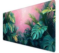 Green Mouse Mat Leaf Gaming Mouse Pad XXL 60 x 30cm Desk Mat Large with Non-Slip Base and Stitched Edge Keyboard Pad for Gaming/Home/Office Work/Accessories Gifts, Improved Precision and Speed p6992i