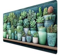 Green Mouse Mat Leaf Gaming Mouse Pad XXL 90 x 40cm Desk Mat Large with Non-Slip Base and Stitched Edge Keyboard Pad for Gaming/Home/Office Work/Accessories Gifts, Improved Precision and Speed p4162i